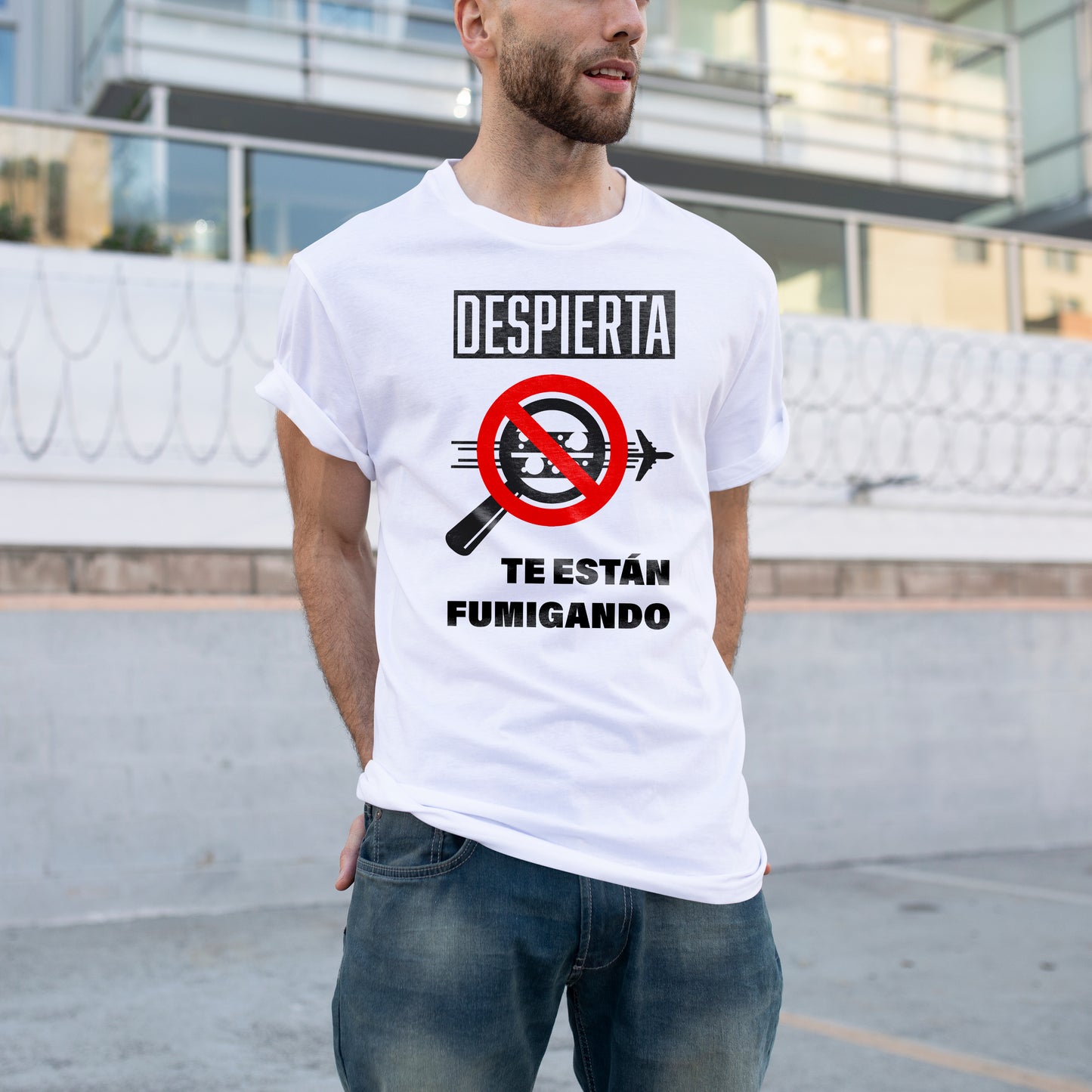 Camiseta «Te están fumigando» – Unisex